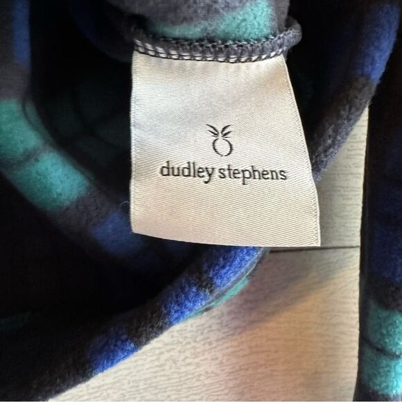 Dudley Stephens Plaid Park Slope Fleece Top Black Blue Green Mock Neck Small - Picture 7 of 12